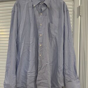 Peter Millar Blue Checkered Button-Down Shirt